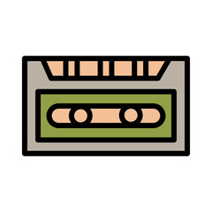 Audio Cassette Tape Filled Outline Icon