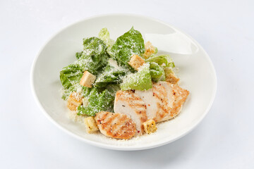 Caesar salad on the white background