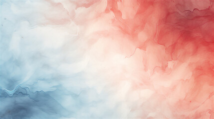 Dawn of Serenity : Abstract watercolor blend of red and blue and white

