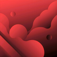 Red background composed in a minimalist style.