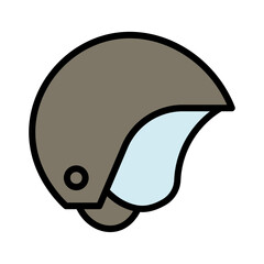 Bike Helmet Ride Filled Outline Icon