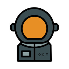 Helmet Space Suit Filled Outline Icon