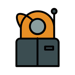 Helmet Space Suit Filled Outline Icon