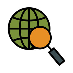Planet Space Search Filled Outline Icon