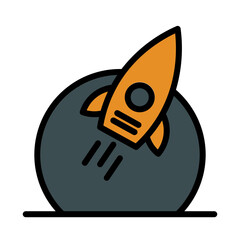 Planet Space Astronomy Filled Outline Icon