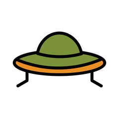 Ship Space Ufo Filled Outline Icon