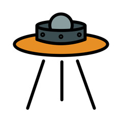 Ship Space Ufo Filled Outline Icon