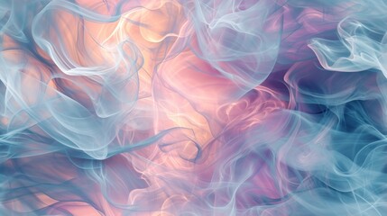 Obraz premium a blue, pink, and orange background with a lot of smoke coming out of the bottom of the image.