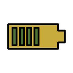 Battery Bolt Cell Filled Outline Icon