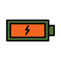 Battery Bolt Cell Filled Outline Icon