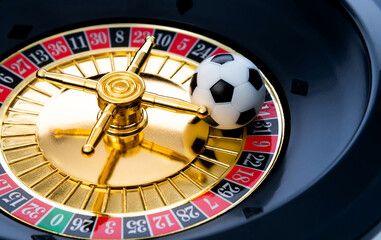 Soccer ball on roulette wheel