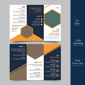 Creative business trifold brochure template with modern design