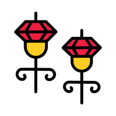 Earring Gem Jewel Filled Outline Icon