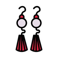 Earring Style Attire Filled Outline Icon