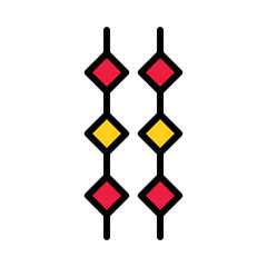 Earring Style Attire Filled Outline Icon