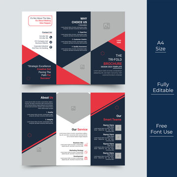 Creative business trifold brochure template with modern design