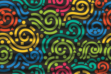 abstract patterns, seamless lines, colorful colors, colorful doodles, backgrounds, wallpaper, fabrics, prints, wrappers, backdrops, etc.
