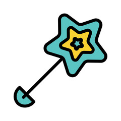 Love Star Tribal Filled Outline Icon