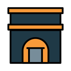 Arch Egypt Temple Filled Outline Icon