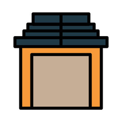 Arch Egypt Temple Filled Outline Icon