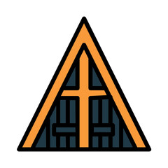 Arch Egypt Temple Filled Outline Icon