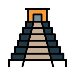 Gold Pyramid Temple Filled Outline Icon