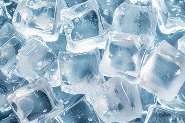 Ice cubes background.