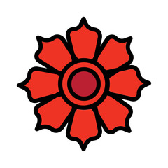 Flower Petals Shapes Filled Outline Icon