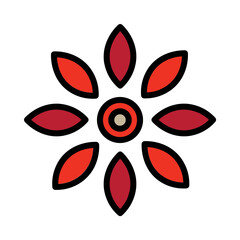 Line Flower Shape Filled Outline Icon