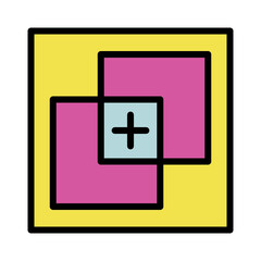 Fototapeta premium Layers Paint Shapes Filled Outline Icon