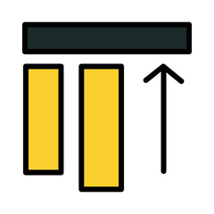 Align Top Shapes Filled Outline Icon