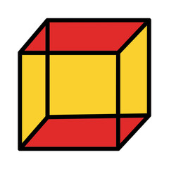 Geometry Cube Shape Filled Outline Icon