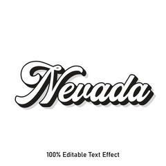 Nevada text effect vector. Editable college t-shirt design printable text effect vector