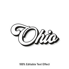 Ohio text effect vector. Editable college t-shirt design printable text effect vector - obrazy, fototapety, plakaty