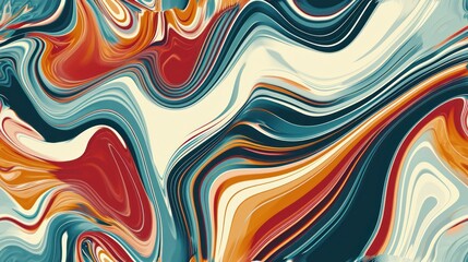 Obraz premium a close up of a multicolored pattern with a blue, red, orange, and white color scheme.