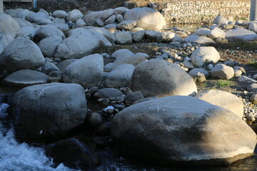 Pakistan: Mansehra Beautiful view of natural rocks and bridge in Saran river.