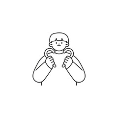 set of coloring book poses of people doing activities pose