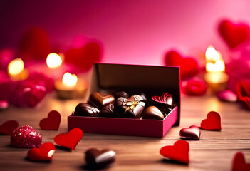 AI Generative illustration of a Valentines Day concept design