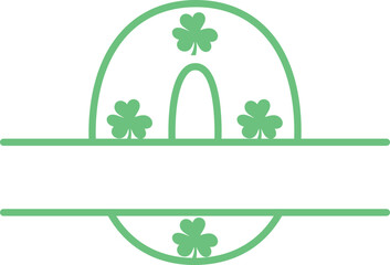 st. patrick's day split monogram letter number 0 zero