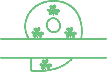 st. patrick's day split monogram letter number 9 nine