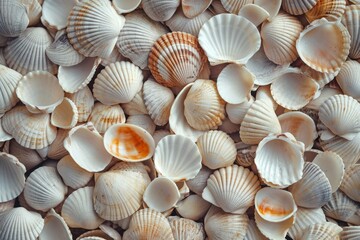 a pile of seashells, close-up