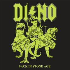 Dino rock band illustration