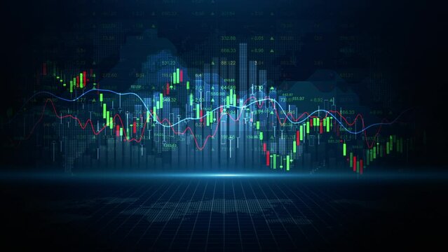 Global financial investment, Financial data Information for Trading and business investment, Stock market with candlestick on background. Business stock market visualization
