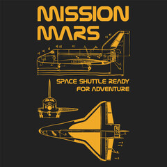 Space shuttle rocket mono design 