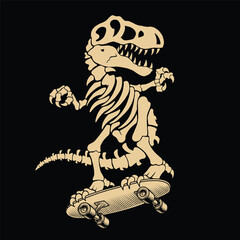 Funny skater dinosaur fossil © Yasin