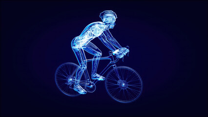 Abstract background of a Xray cyclist
