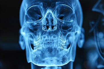 X-ray of the skull of the head
