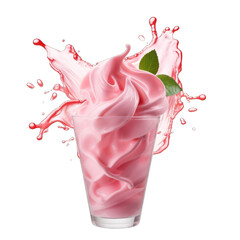 Mix Strawberry Yogurt Float Transparent Background Png Image