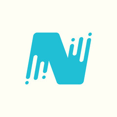 Obraz premium Technology Letter N Logo Design
