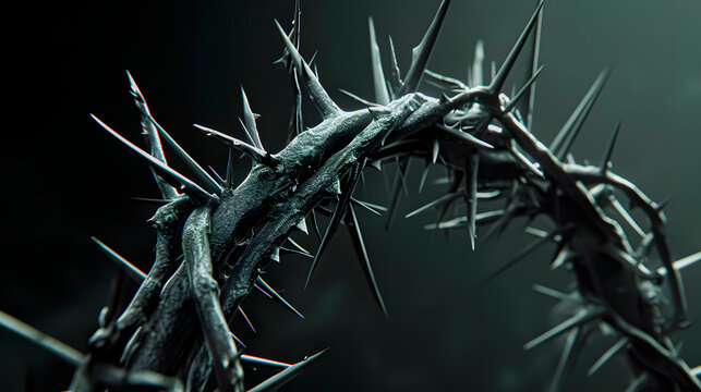 The crown of thorns of Jesus of Nazareth. Easter. Christian Context of Holy Week.